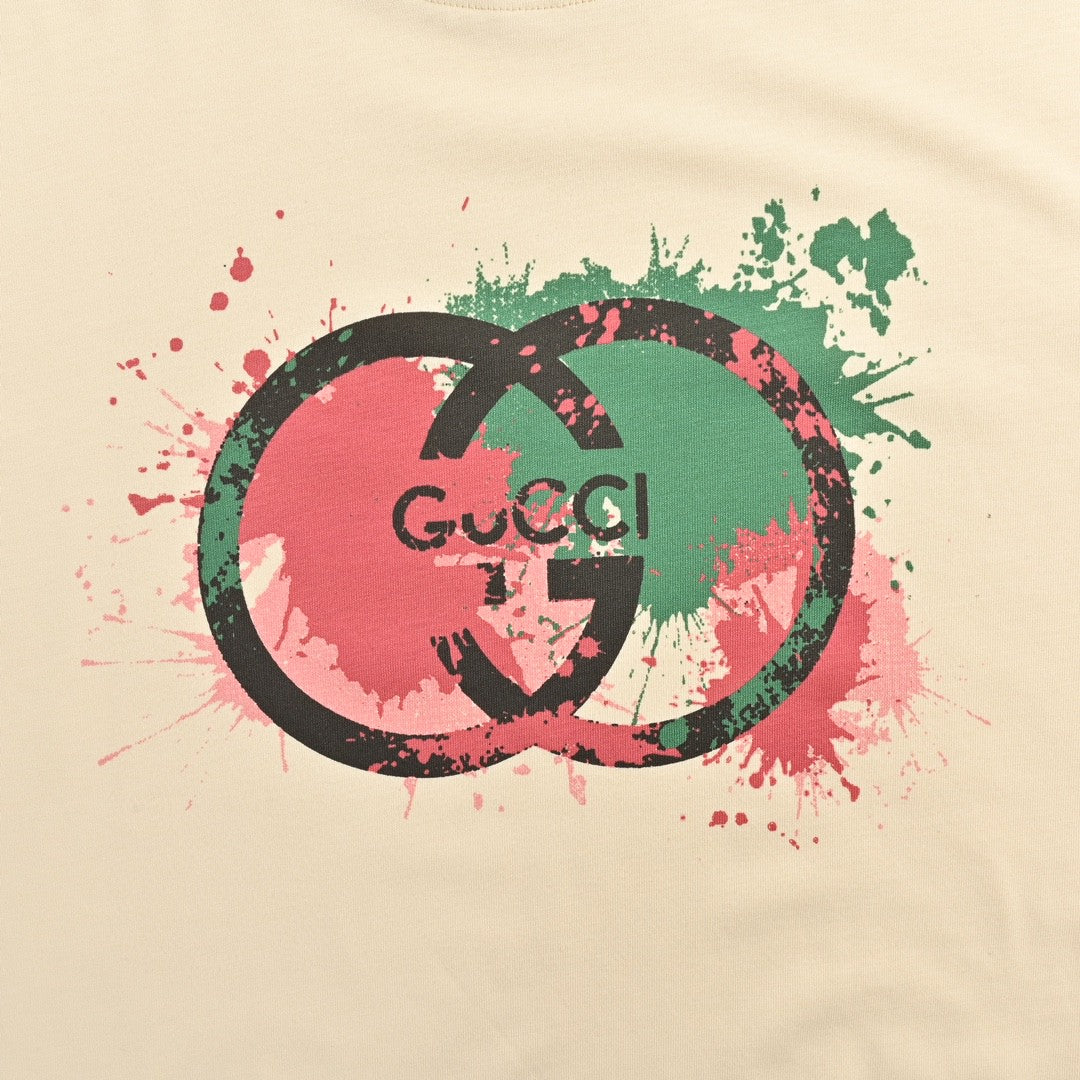 G*u*i splatter logo t-shirt (beige)