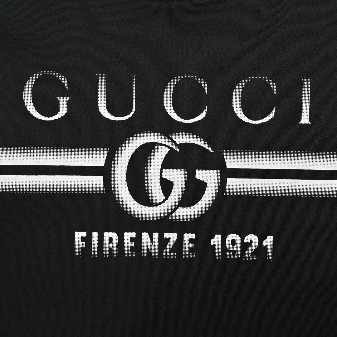 G*u*i black t-shirt with firenze 1921 logo