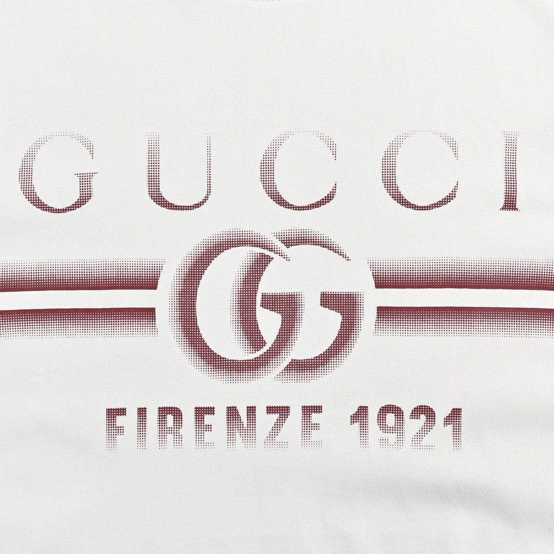 G*u*i white t-shirt with firenze 1921 logo