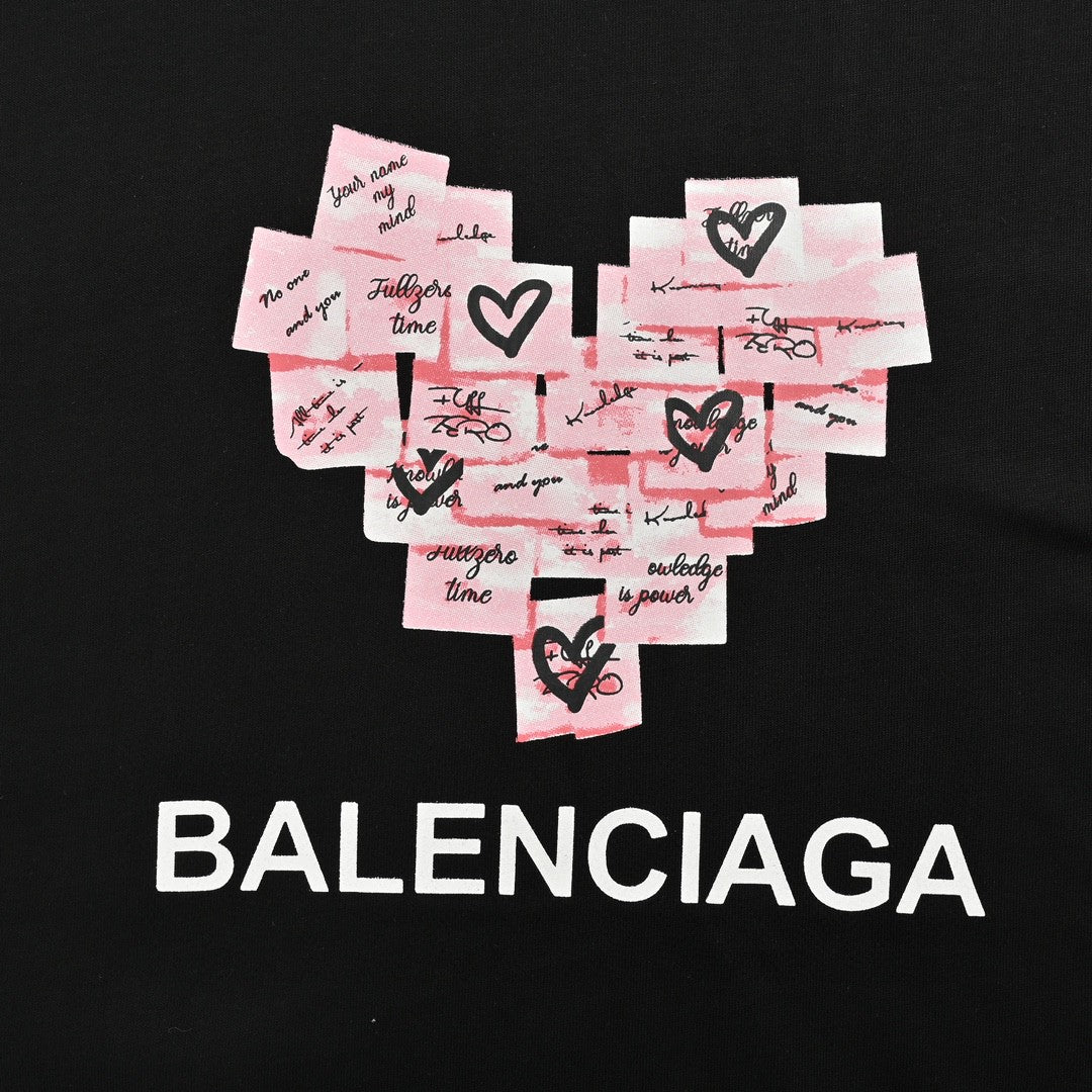 Ba*len*cia*ga love notes t-shirt in black