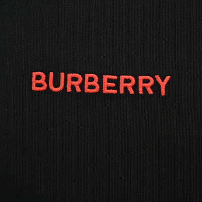 Burberry Check Collar T-Shirt in Black