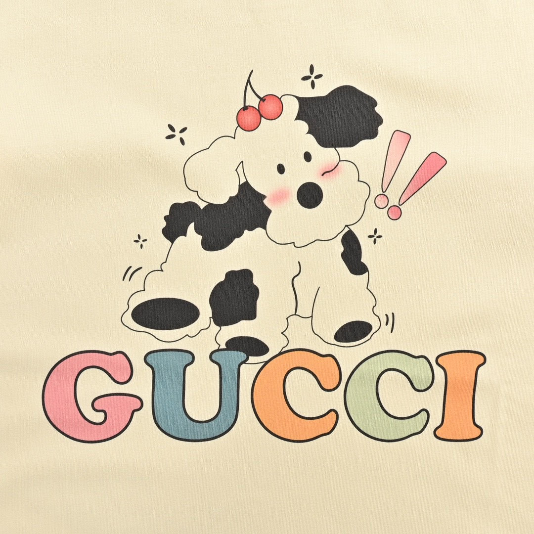 G*u*i cartoon cow logo t-shirt (cream)