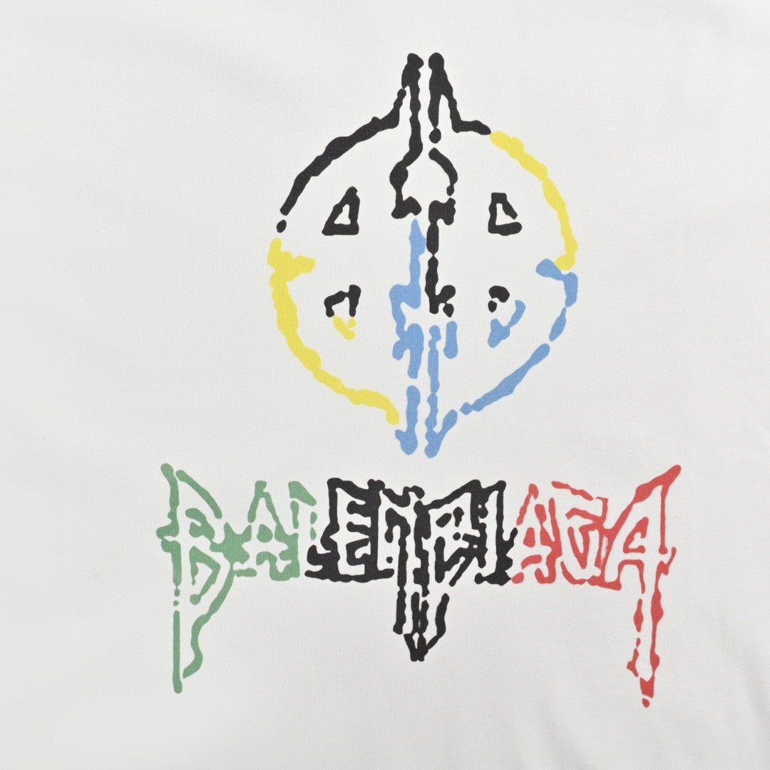 Ba*len*cia*ga multicolor graphic logo t-shirt