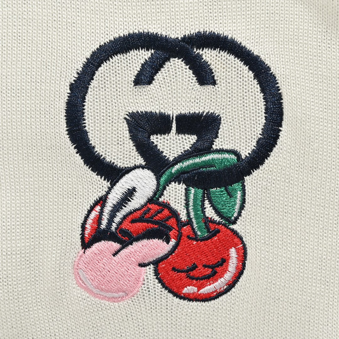 G*u*i cherry embroidered t-shirt