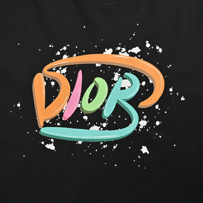 Dior Multicolor Logo Black T-Shirt