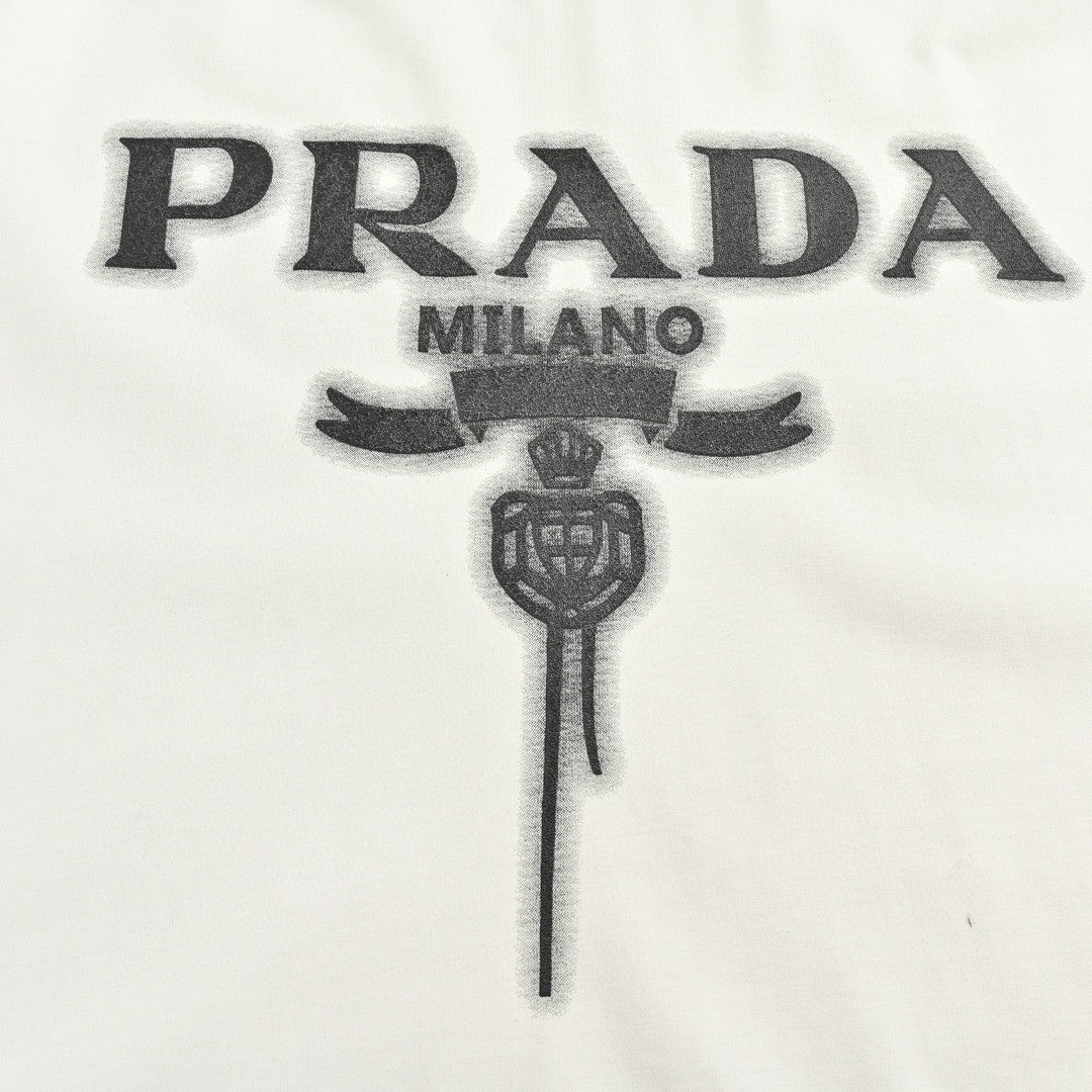 Pra*a milano white emblem t-shirt