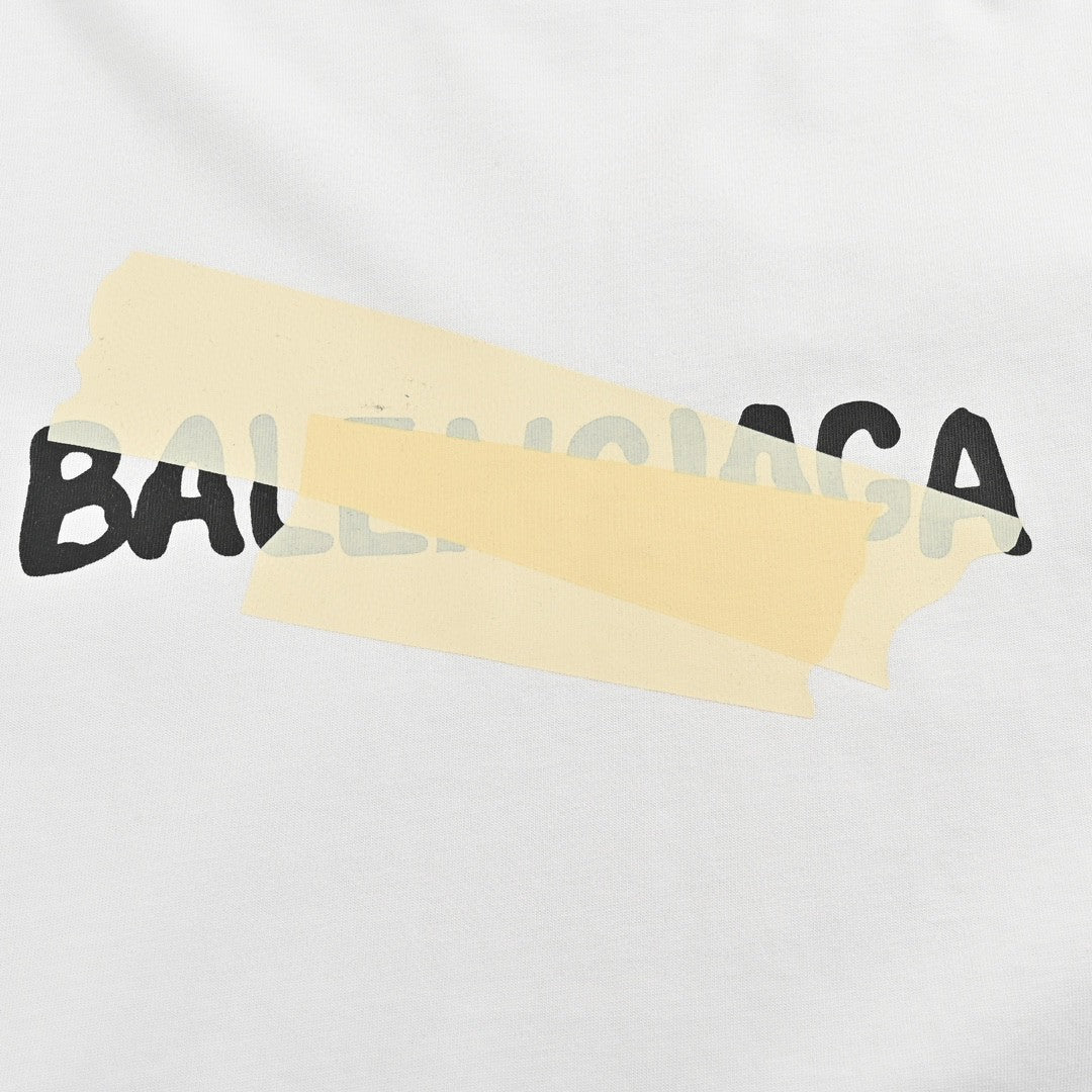 Ba*len*cia*ga tape logo t-shirt (white)