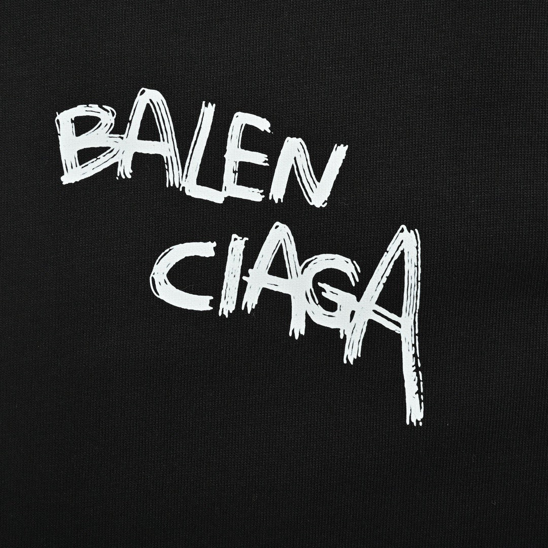 Ba*len*cia*ga graffiti logo black t-shirt