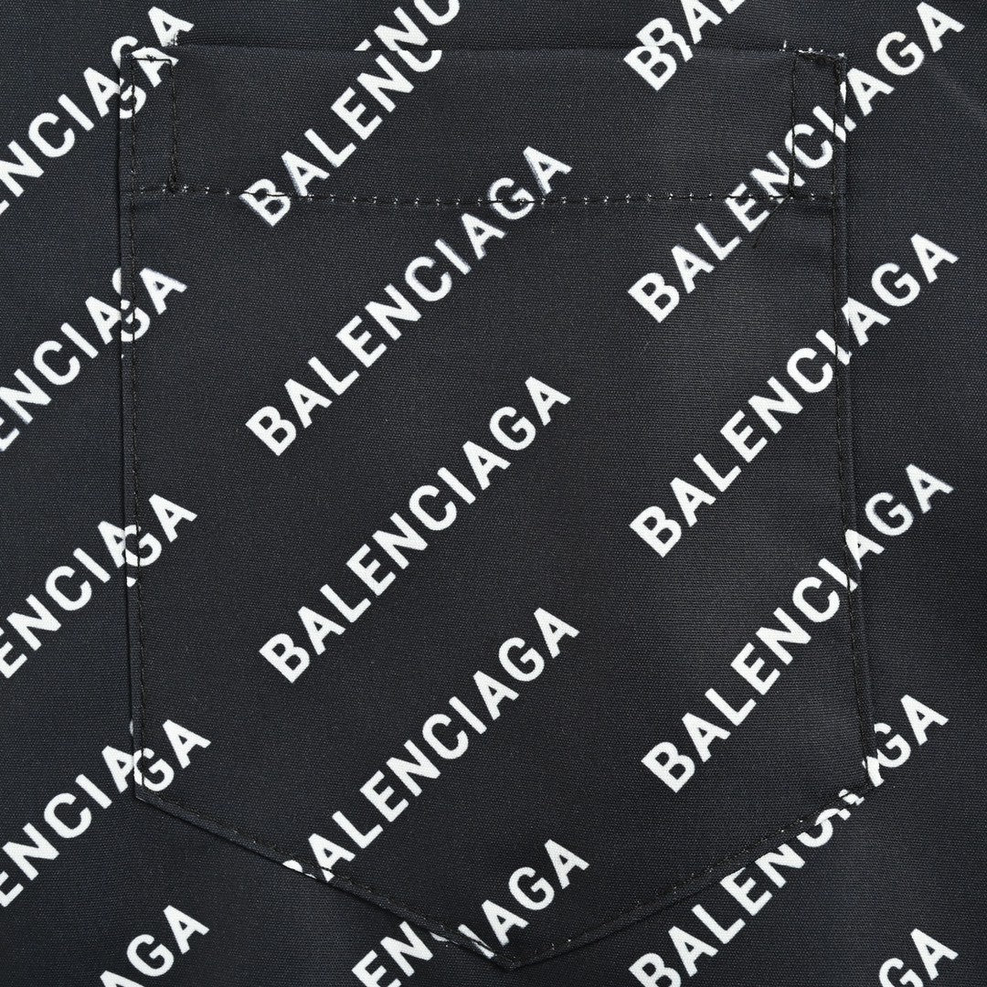 Ba*len*cia*ga all-over logo print shirt (black)