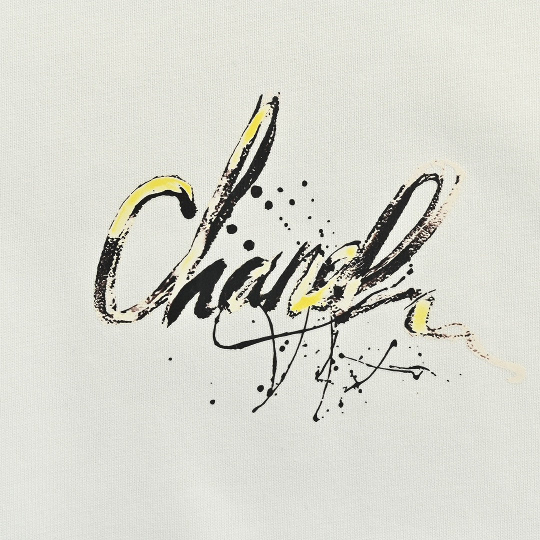 Ch*el signature logo white t-shirt