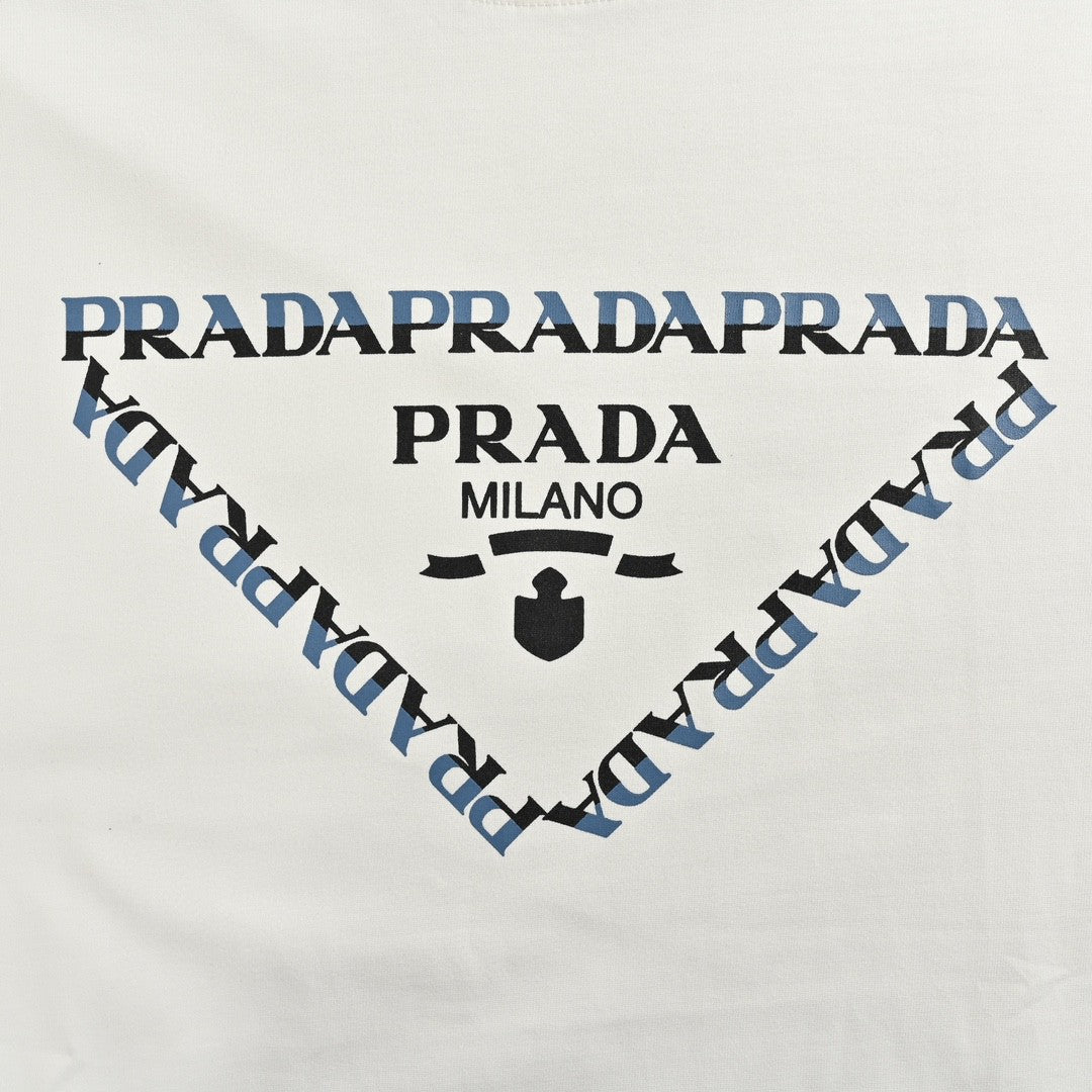 Pra*a white t-shirt with logo design