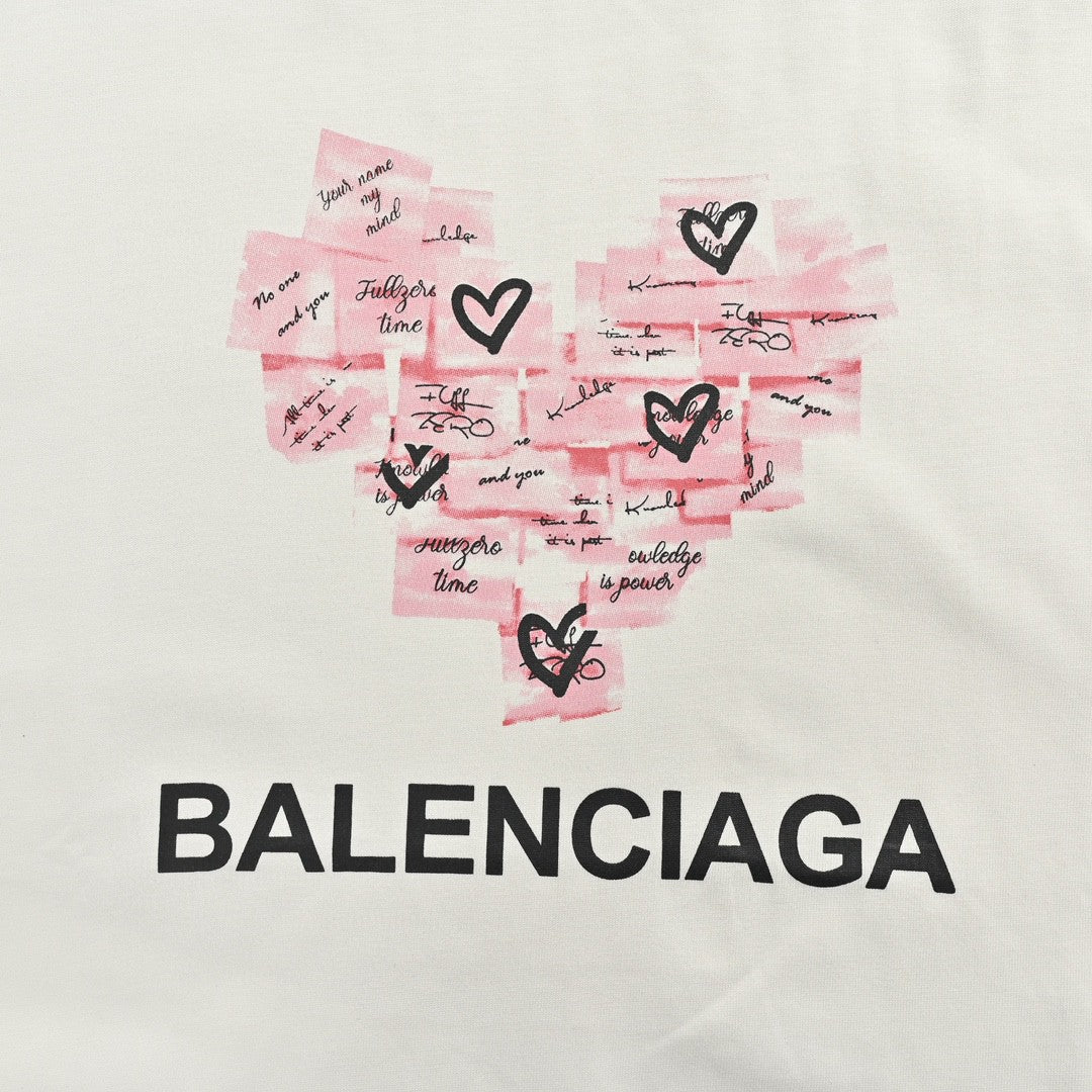 Ba*len*cia*ga love notes t-shirt in white