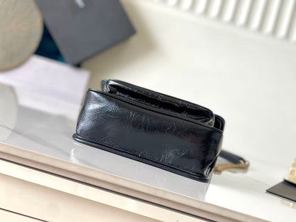 Saint Laurent Black Elephant Grain Bag