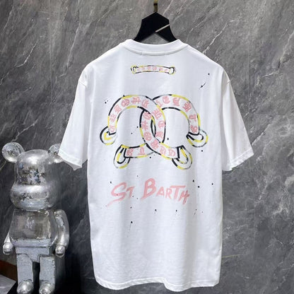 Chrome Hearts Classic Crewneck T-Shirt in White/Yellow/Pink