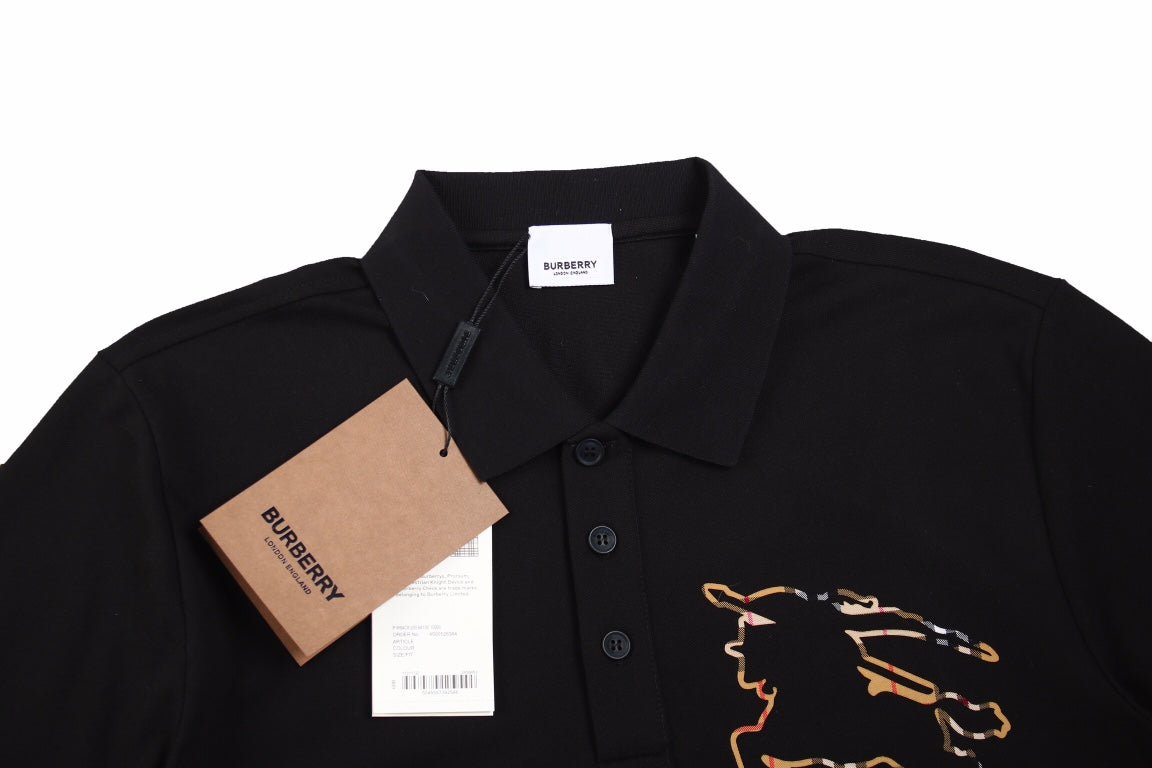 Burberry Embroidered Knight Polo - Black