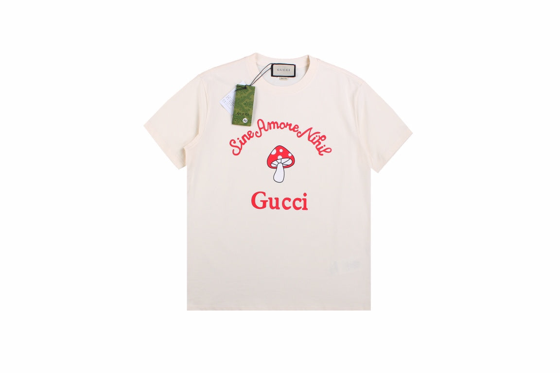 G*u*i mushroom graphic t-shirt (cream)