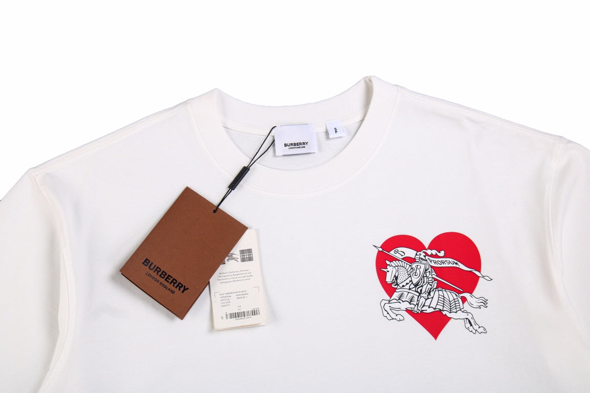 White T-Shirt with Heart and Skeleton Graphic