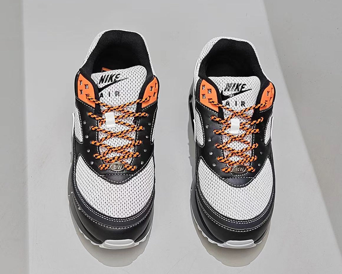 Nike Air Max 90 “Black/White/Safety Orange” – Iconic Contrast