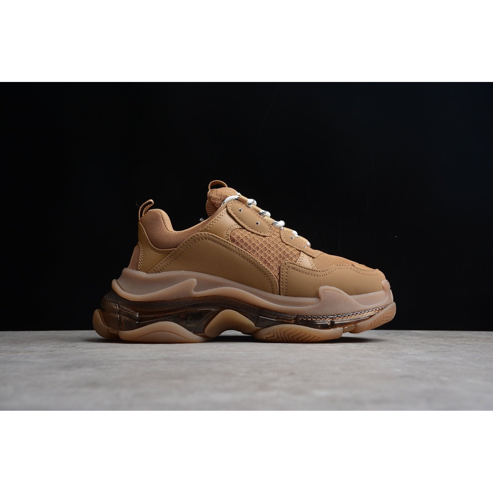 Ba*len*cia*ga triple s clear sole x brown