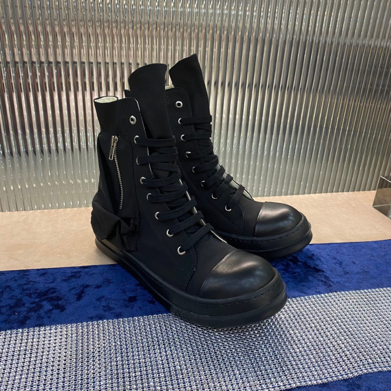 Rick Owens High-Top Nylon Boots - All Black