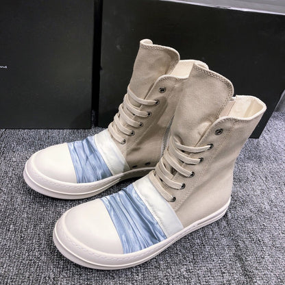 Rick Owens Lace-Up Canvas Boots