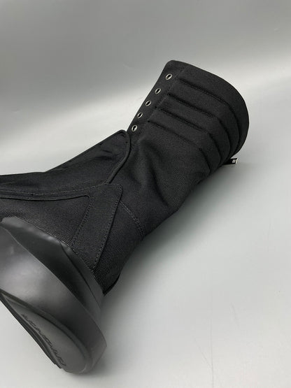 Rick Owens Black High-Top Canvas Boots