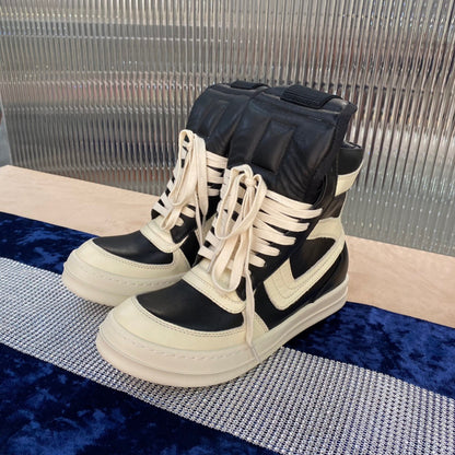 Rick Owens Geobasket Sneakers - Black and White