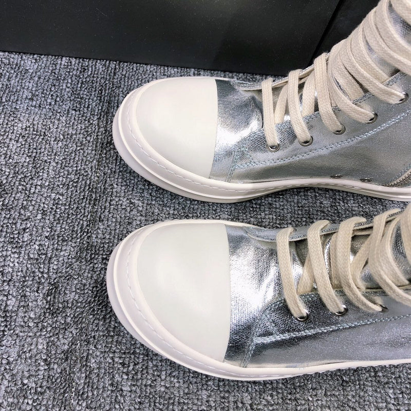 Rick Owens Metallic High-Top Sneakers