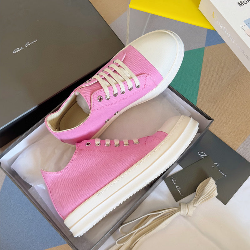 Rick Owens Pink Low-Top Sneakers