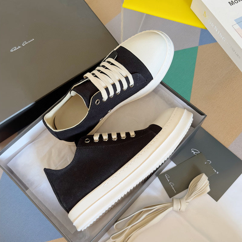 Rick Owens Black Low-Top Sneakers