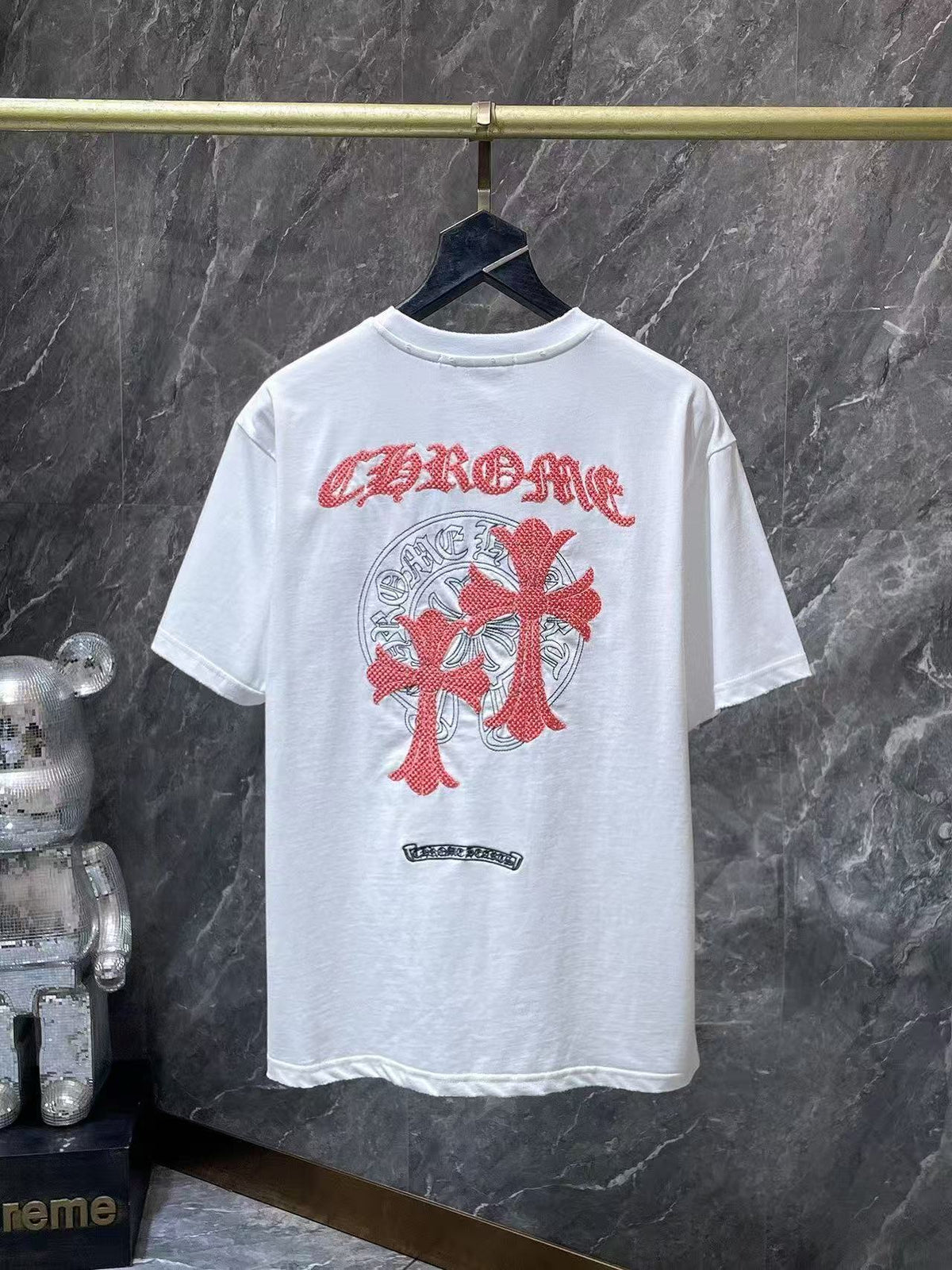 Chrome Hearts Classic Crewneck T-Shirt in White/Pink