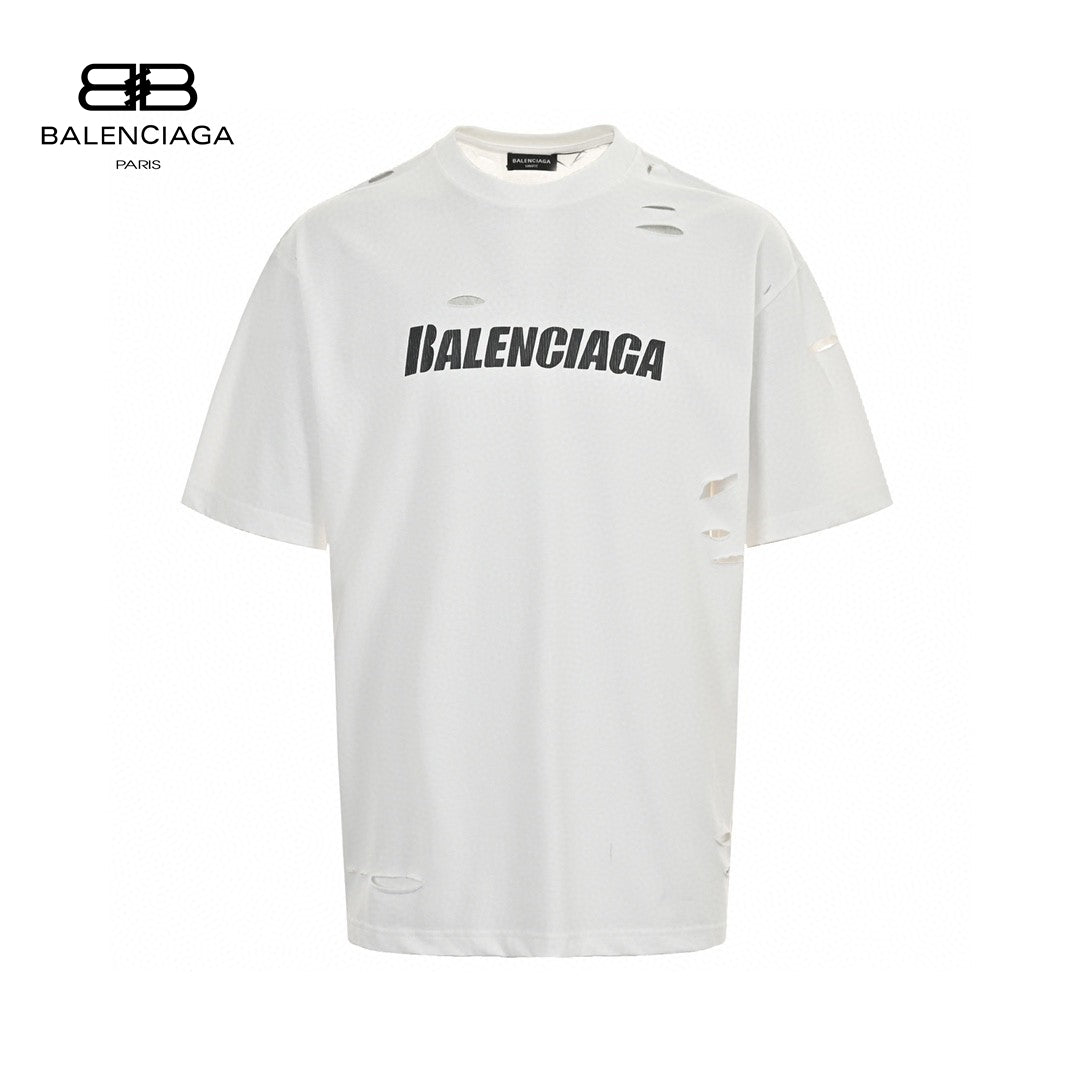 Ba*len*cia*ga distressed logo t-shirt