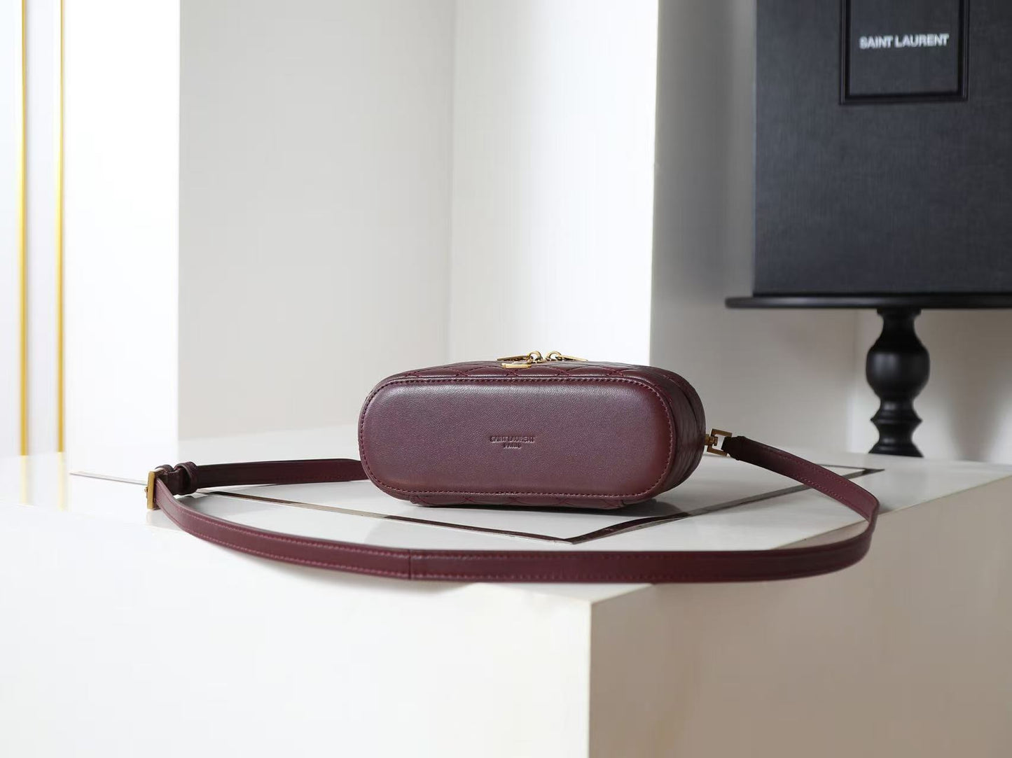 Saint Laurent Wine Double Zip Handbag