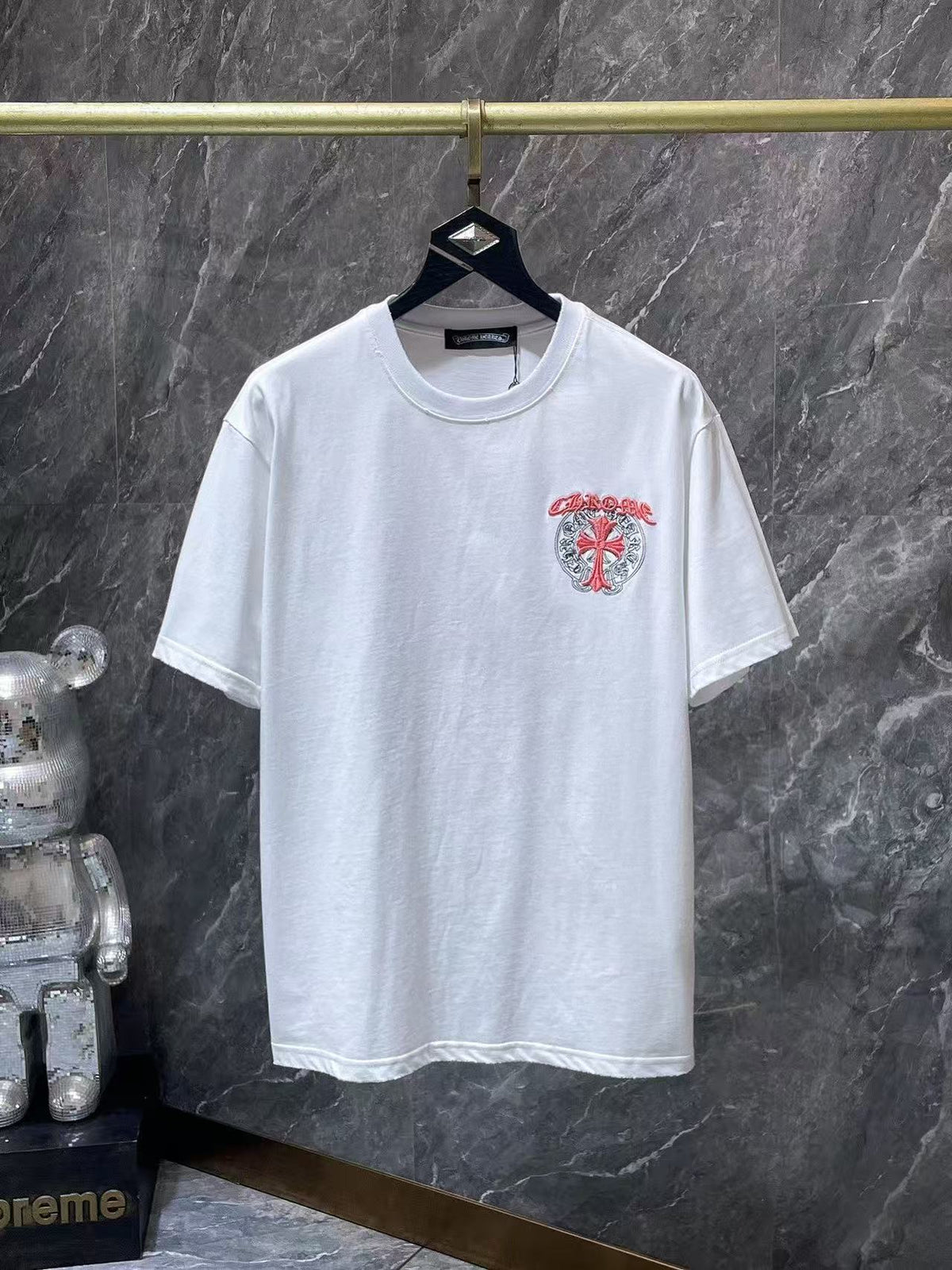 Chrome Hearts Classic Crewneck T-Shirt in White/Pink
