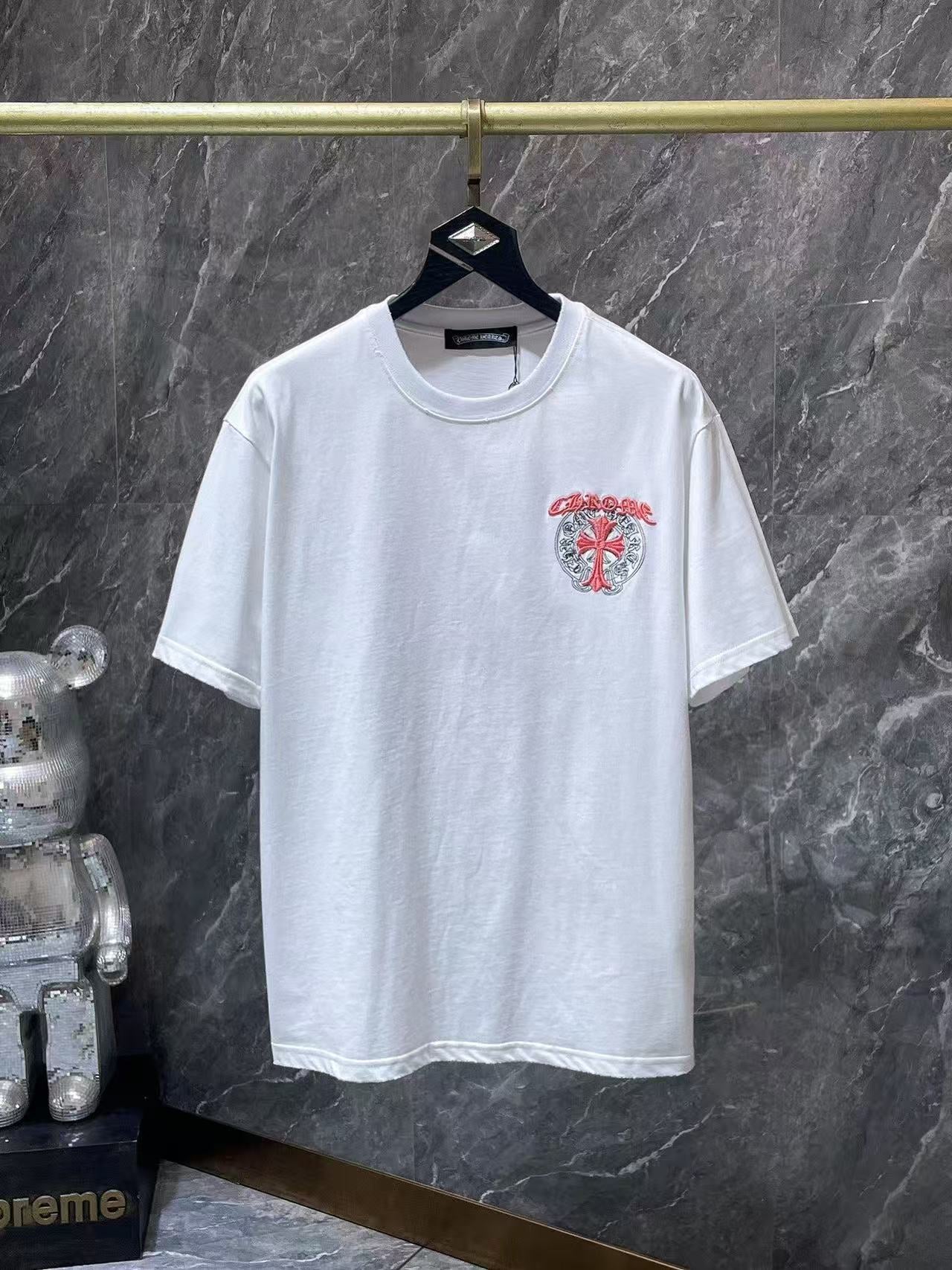 Chrome Hearts Classic Crewneck T-Shirt in White/Pink
