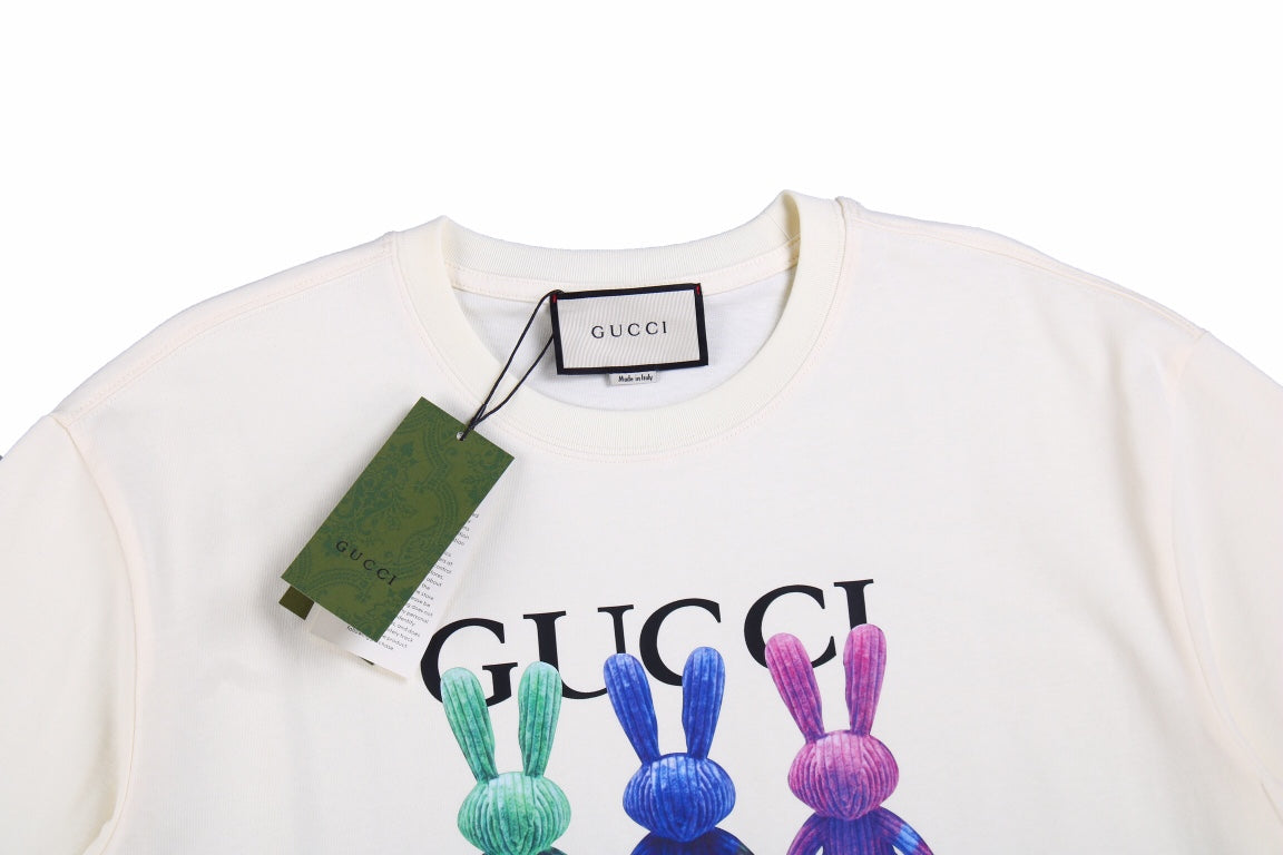 G*u*i bunny trio t-shirt (white)