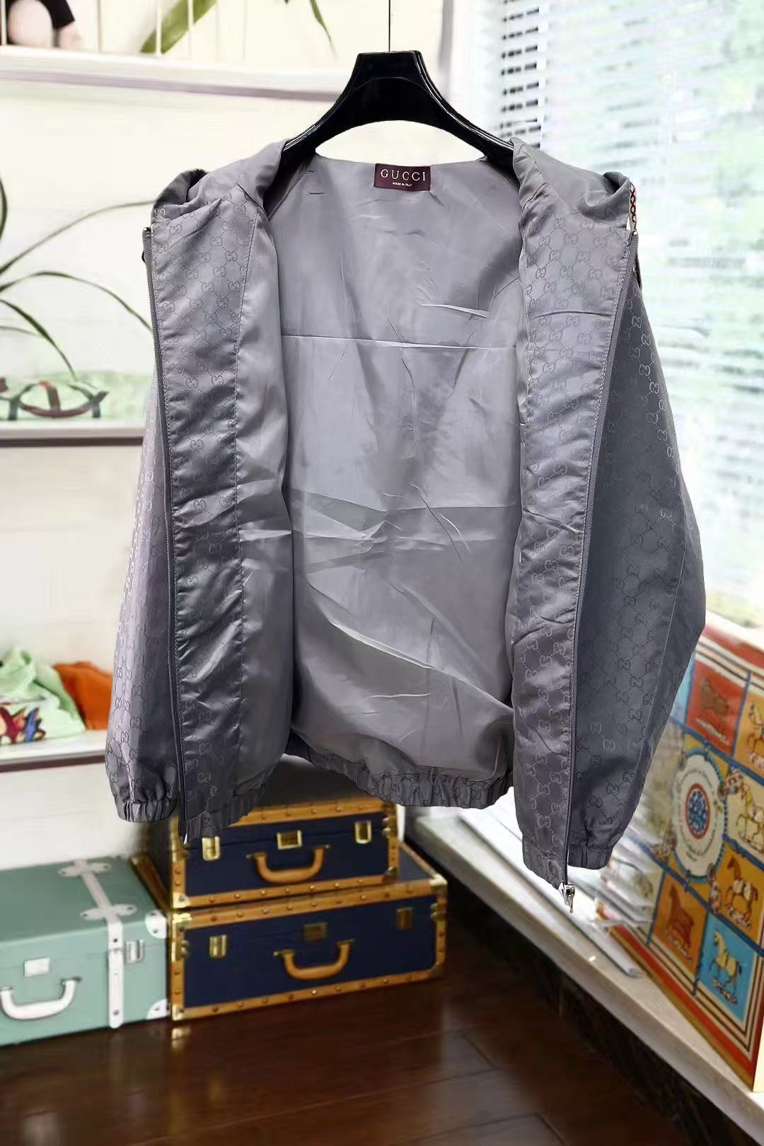 Gucci Blue Hooded Jacket
