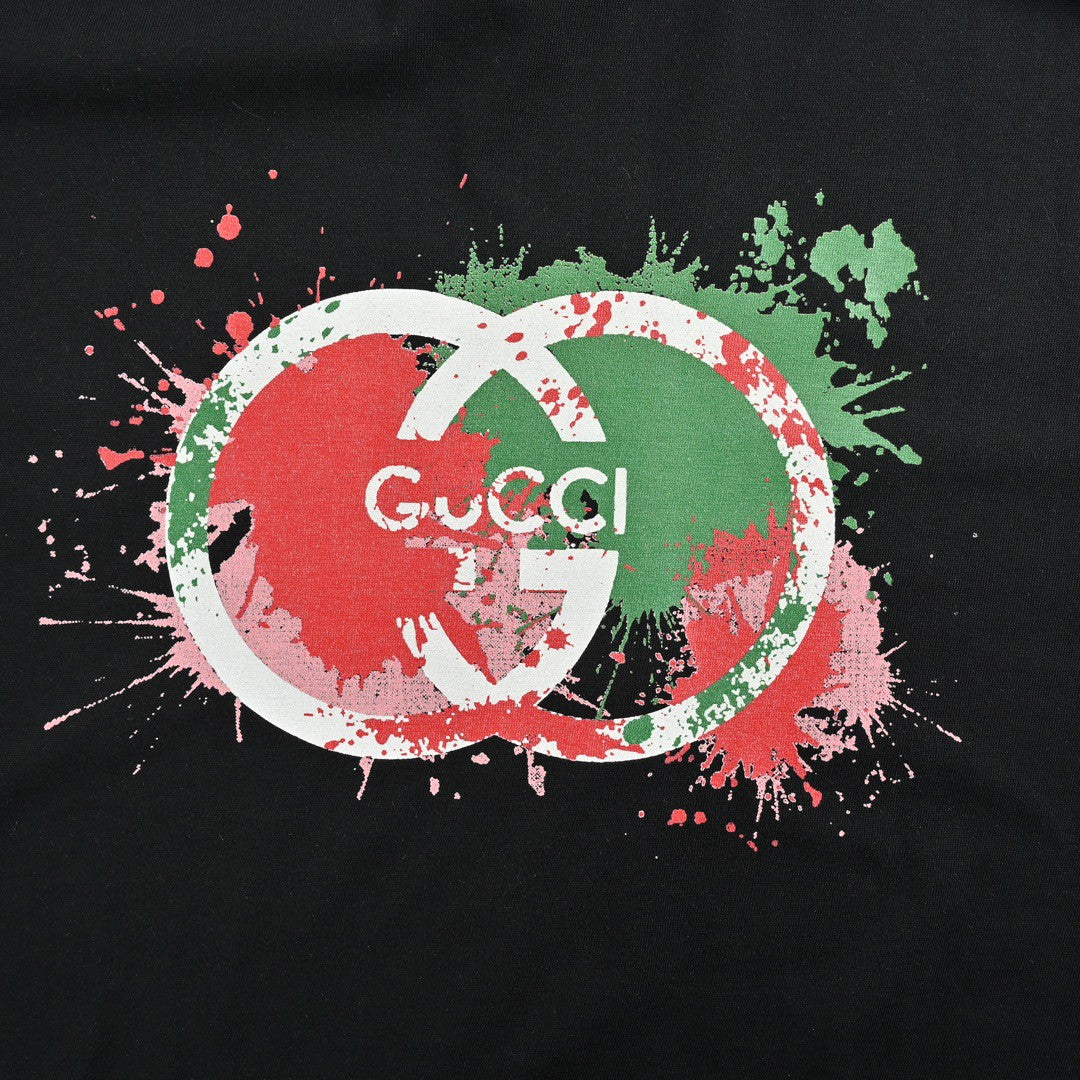 G*u*i splatter logo t-shirt (black)