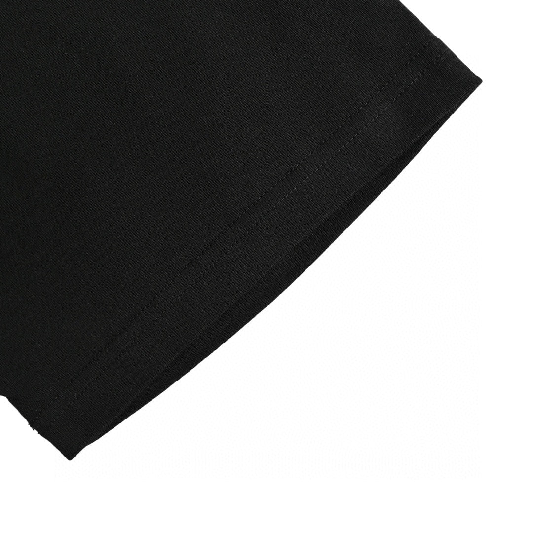 Pra*a black t-shirt with geometric pocket design