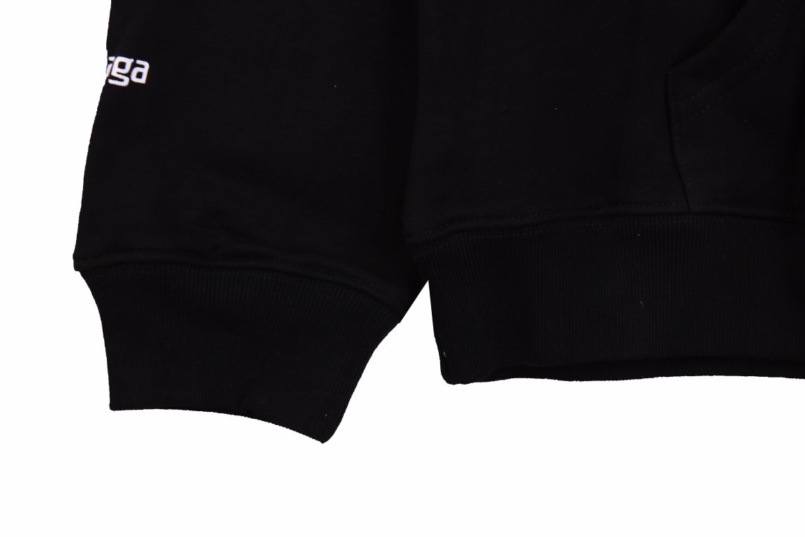 Ba*len*cia*ga black multilogo hoodie