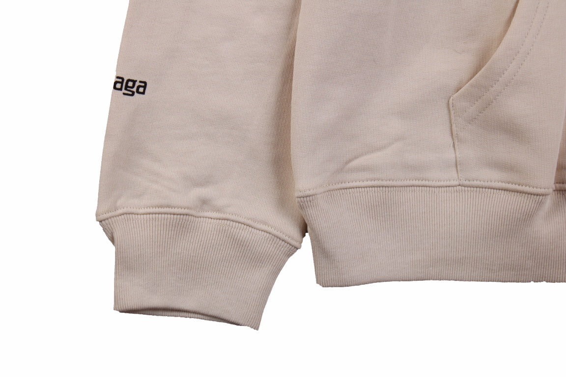 Ba*len*cia*ga beige multilogo hoodie