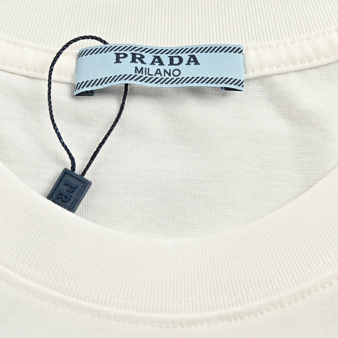 Pra*a milano white emblem t-shirt