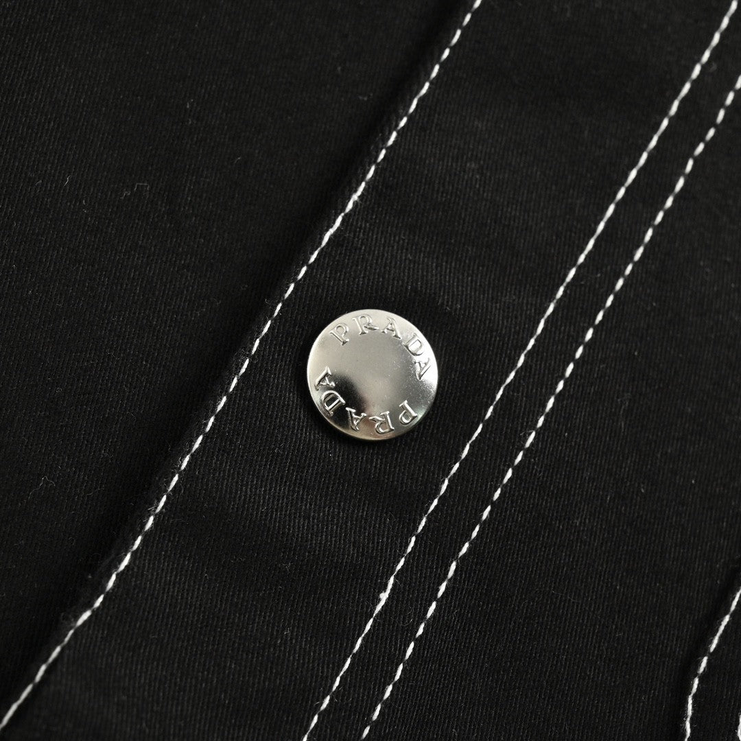 Pra*a black button-up shirt