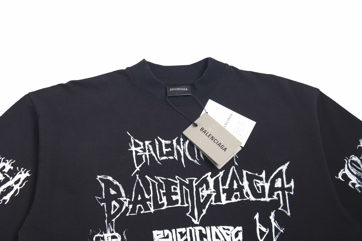 Ba*len*cia*ga multi-logo t-shirt (black)