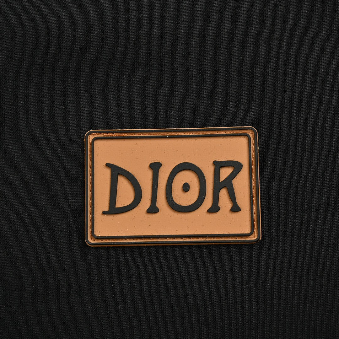 Dior Black T-Shirt with Logo Patch