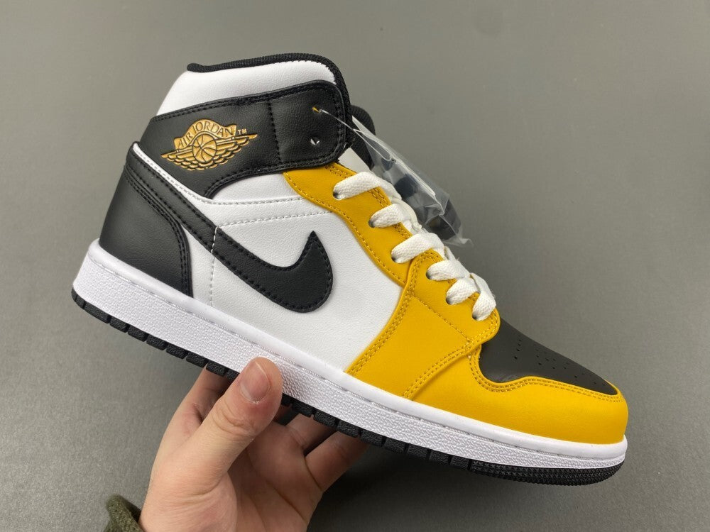 Air Jordan 1 Mid "White/Black/Yellow"