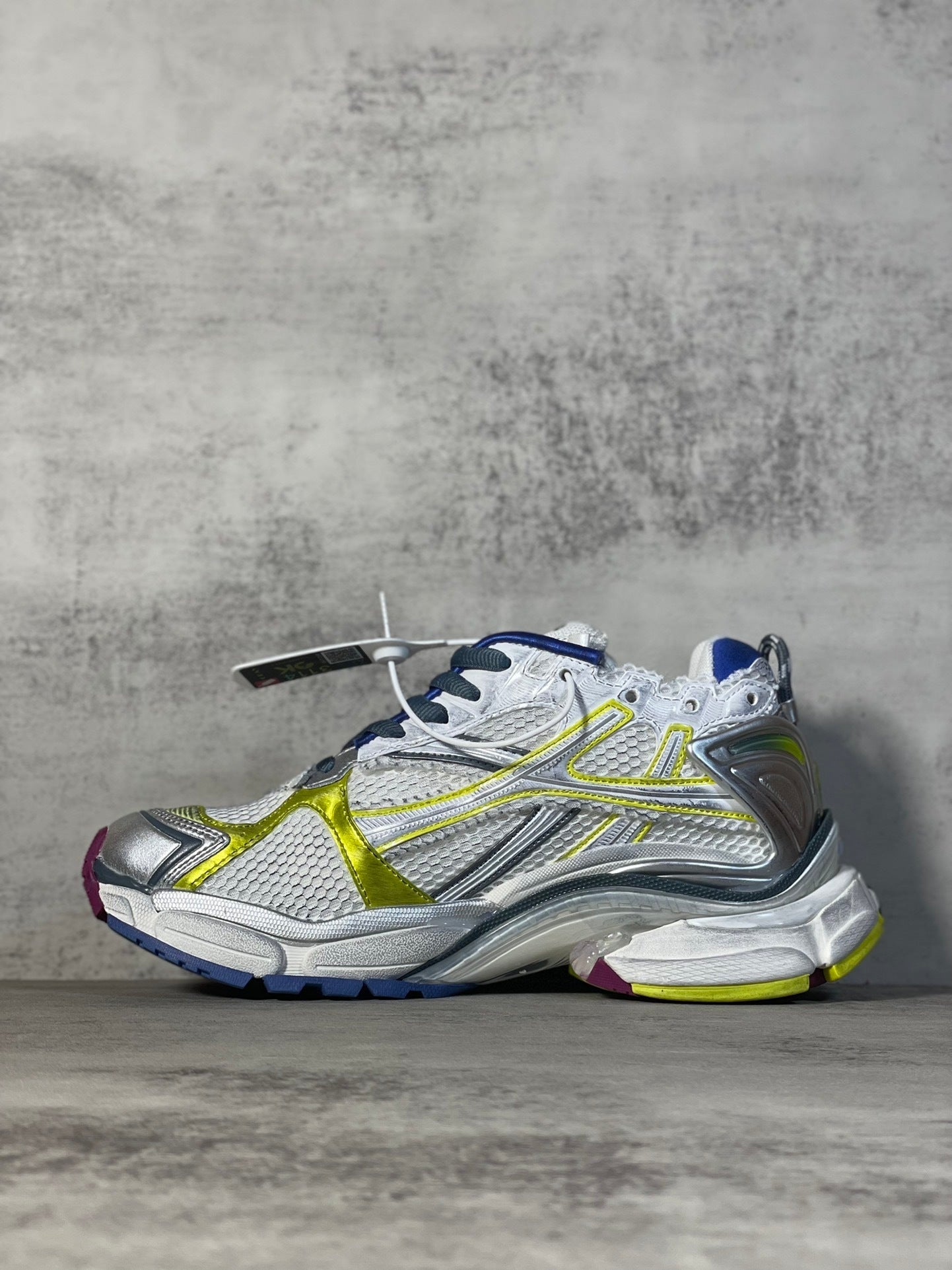 Balenciaga 7.5th Generation Sneaker in White/Blue/Yellow: Kinetic Chromatics