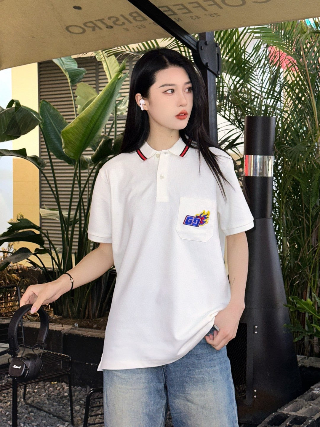 G*u*i flame logo polo shirt