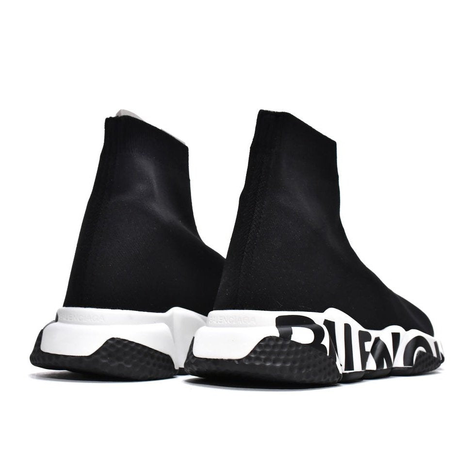 Ba*len*cia*ga speed graffiti trainer x black white