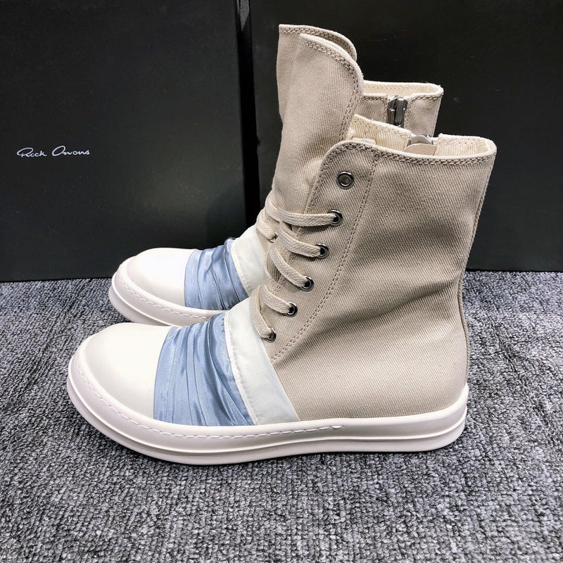 Rick Owens Lace-Up Canvas Boots